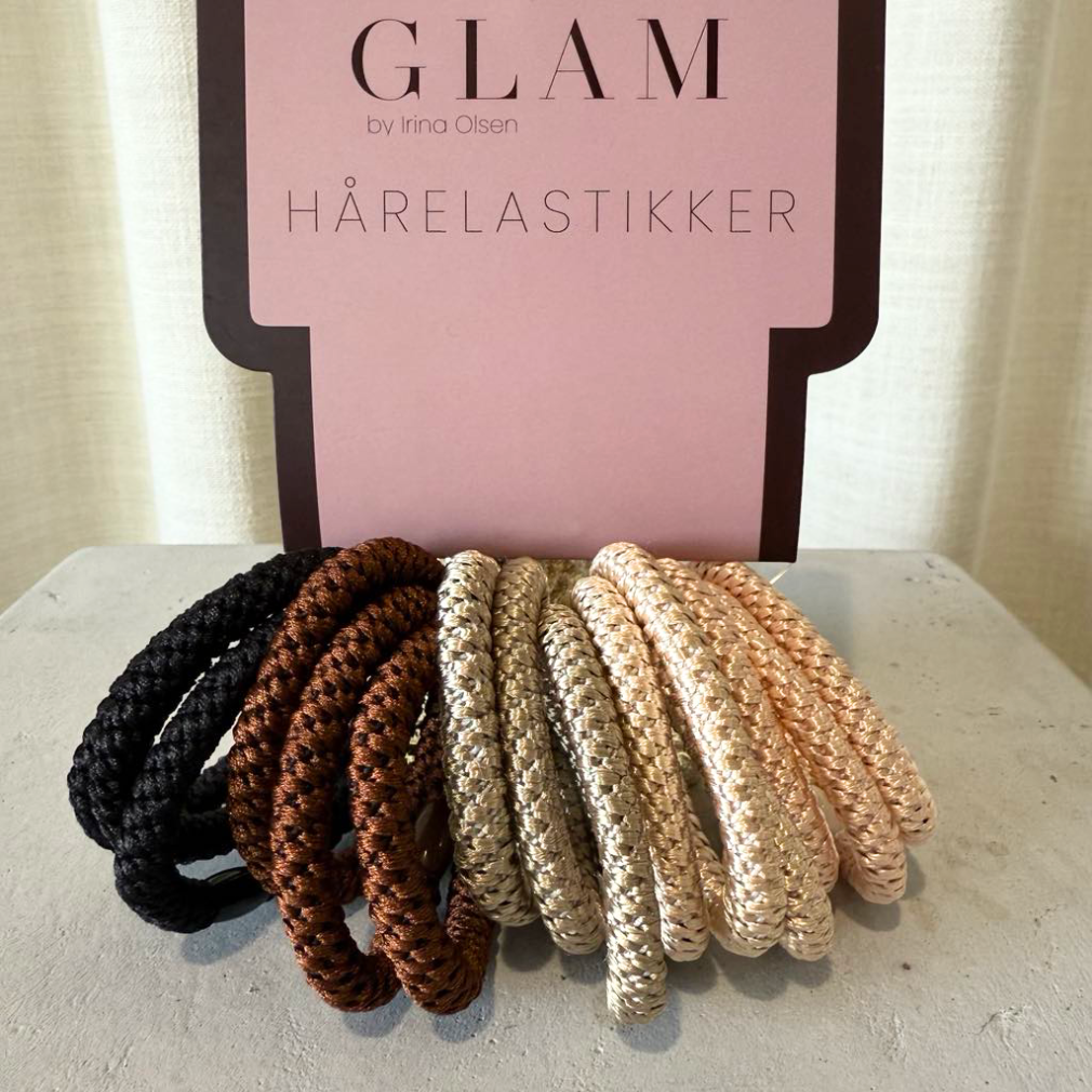 GLAM - Hårelastikker – 15 stk i jordfarver