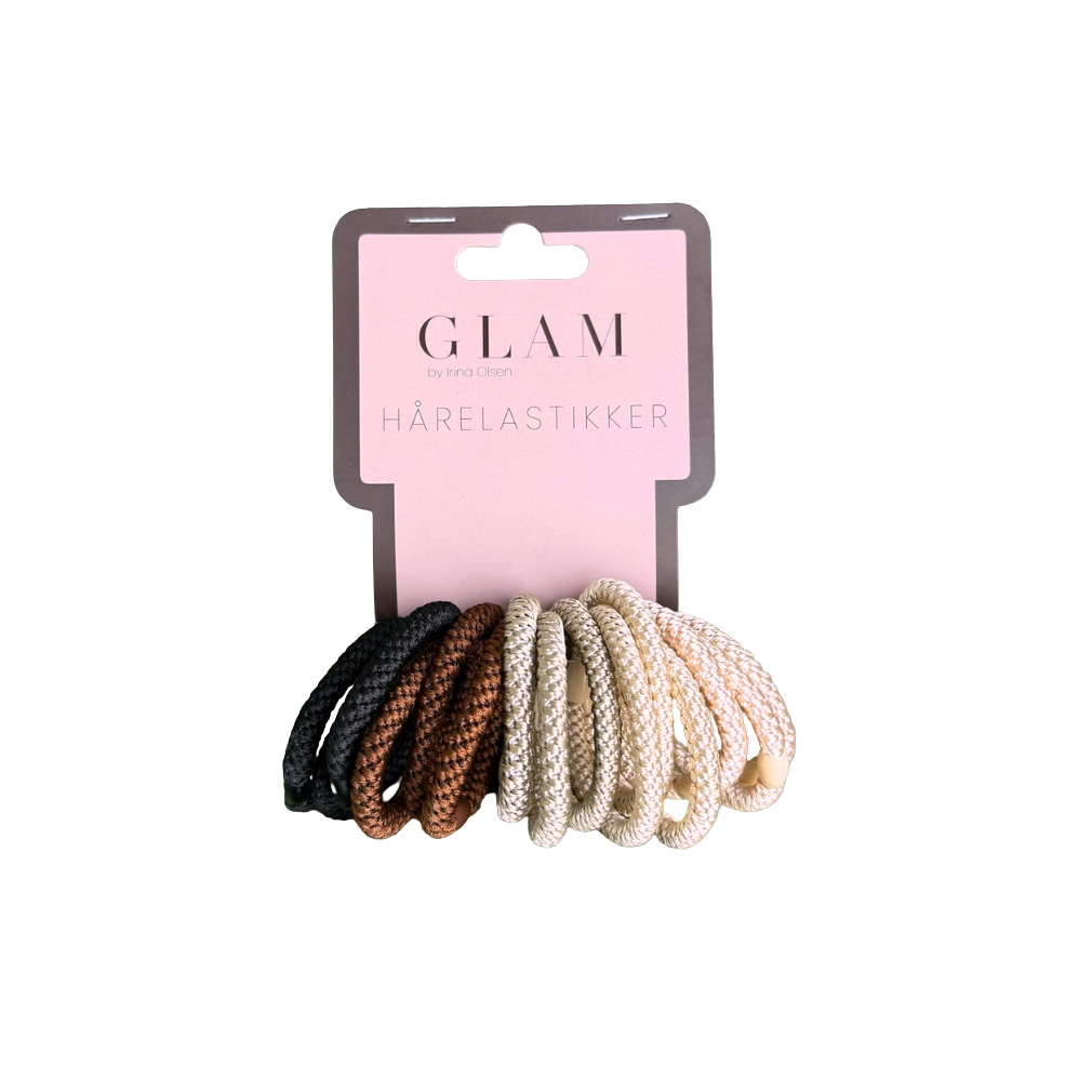GLAM - Hårelastikker – 15 stk i jordfarver
